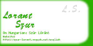 lorant szur business card